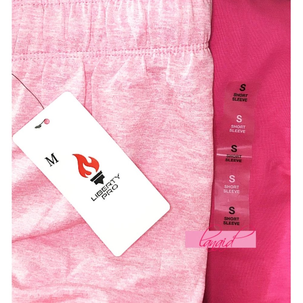 BUNDLE OUTFIT Karen Scott Henley Steel Rose Liberty Pro Neon Pink Lounge Shorts - Picture 11 of 12